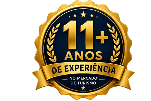 Selo 11+ anos de experiência no mercado de turismo — AracajuTur